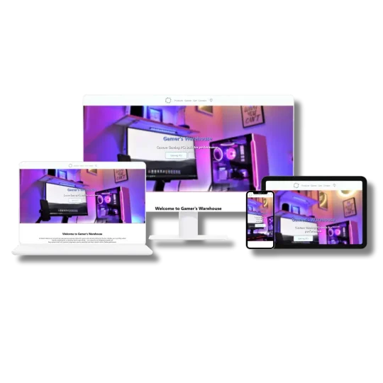 Website Mockup Gamers Warehouse Shadow